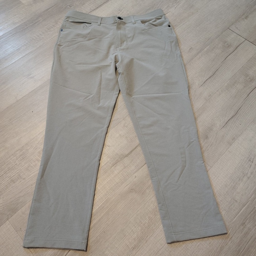 Public Rec Pants Mens 38x30 Gray Dealmaker Leg 5 Pocket Golf Stretch Chino